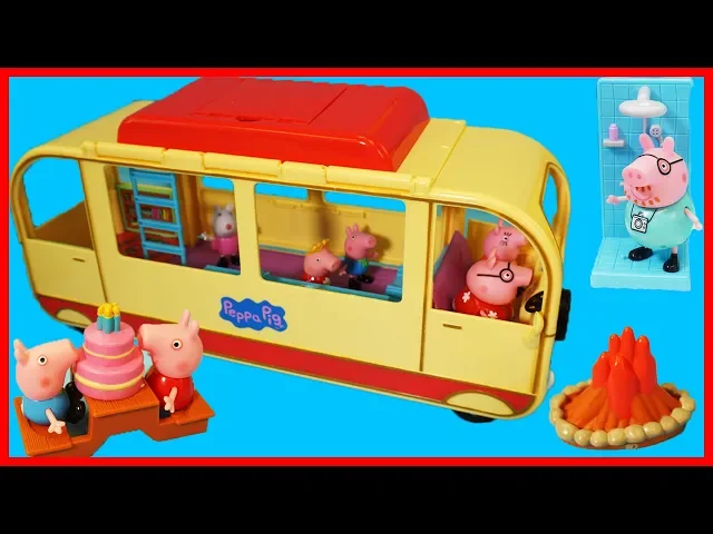 佩佩豬粉紅豬小妹的旅行郊遊車玩具開箱